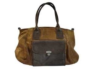 Liebeskind Berlin Satchel Handbag Caramel Brown Cognac Leather Tote - Picture 1 of 6