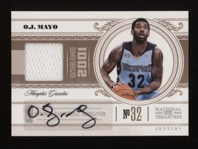 2010-11 O.J. Mayo Panini National Treasures Game Worn Patch Auto #06/10 *NICE* - Image 1 of 2