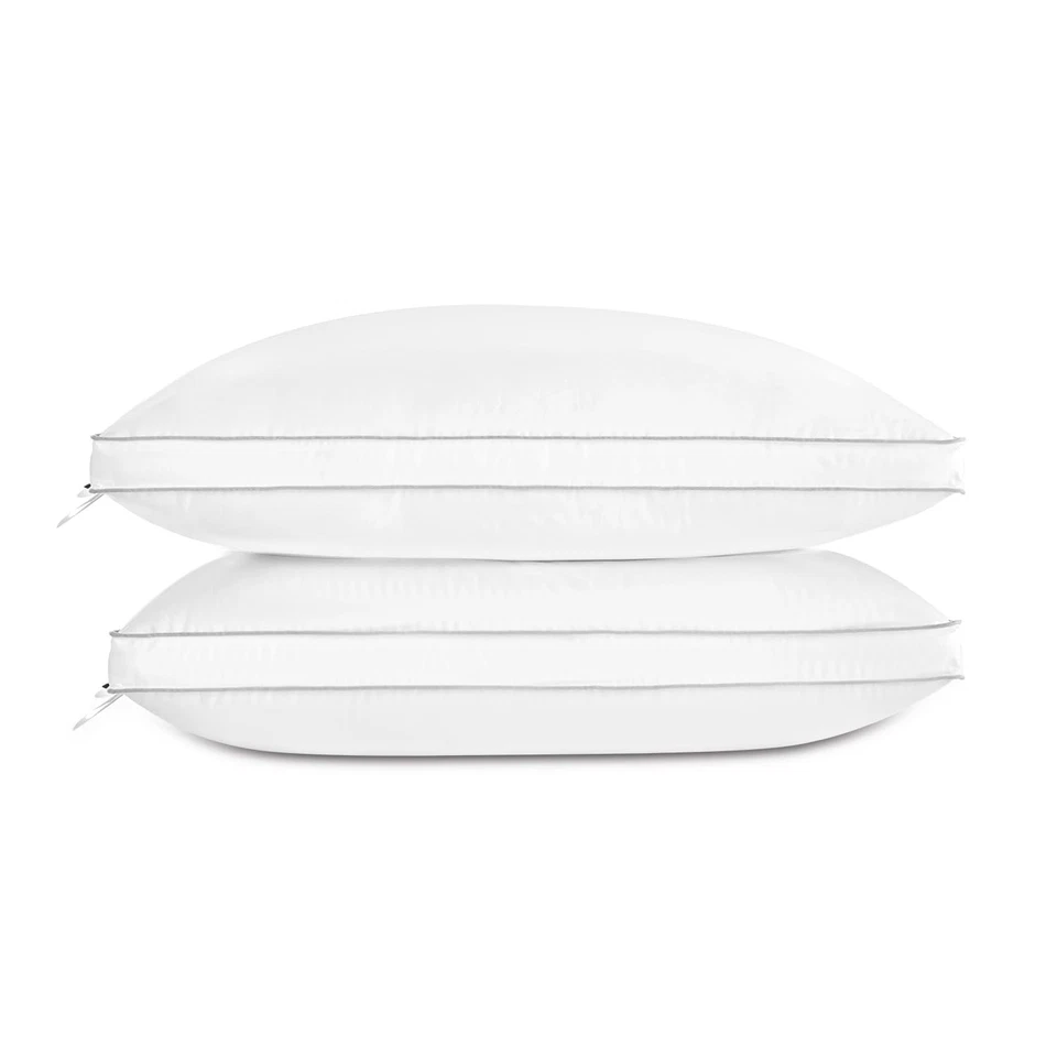 Luxury Feather Down Pillow King Size,Firm Gusseted Bed Pillows for Sleeping, ... - Image 1 of 4