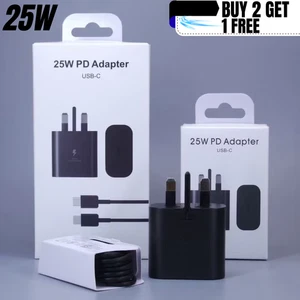 Super Fast 25W Type C Charger Plug/Cable For Samsung Galaxy S23 S22 S21 S20 UK - Picture 1 of 12