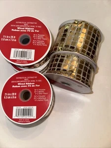 Celebrate It Lot 5 Gold Metall Draht 3 25 Fuß 1,5" und 2 2,5 Zoll x 20' - Bild 1 von 3