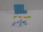 10 Blue Baby Blocks Shower 4 ct Feet Cupcake Picks 9 Tiny Pacifiers Lot Boy