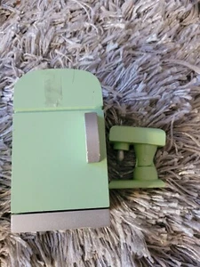 POTTERY BARN PBK GREEN DOLL FURNITURE KITCHEN REFRIGERATOR/mixer Discontinued 09 - Picture 1 of 7