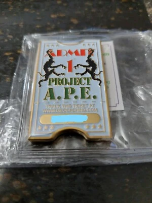 2006 Project A.P.E. Ticket Gold Version APE Geocoin  GUARANTEED UNACTIVATED VHTF - Image 1 of 2