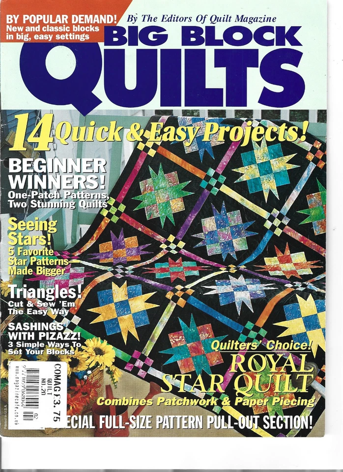 Big Block Quilts Magazine 2001 - 14 Quick Easy Projects - Star Patterns - Image 1 of 1