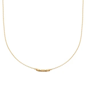 Collier en Plaqué Or 18 carats - Pendentif Petits Cylindres - - Imagen 1 de 4