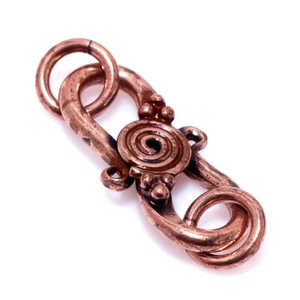6 Pcs 21X12mm Bali S Hook Clasp Antique Copper Jewelry Making 638 - Picture 1 of 1