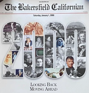 The Bakersfield Californian Jan 1, 2000 Vintage Poster YTK 14" x 22" 969A - Picture 1 of 3