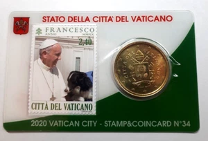 Moneta del Vaticano (14-02-2020) STAMP & COINCARD 2020 2,40 PONT. (VERDE) - Imagen 1 de 2