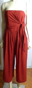 ADELYN RAE Womens Strapless Lined to Thigh Jumpsuit, Rust, No Size Label, NWOT - Picture 1 of 3