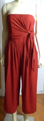 ADELYN RAE Womens Strapless Lined to Thigh Jumpsuit, Rust, No Size Label, NWOT - Изображение 1 из 3