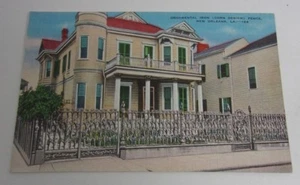 1943 Vintage Postcard Ornamental Iron Fence New Orleans LA House - Picture 1 of 2