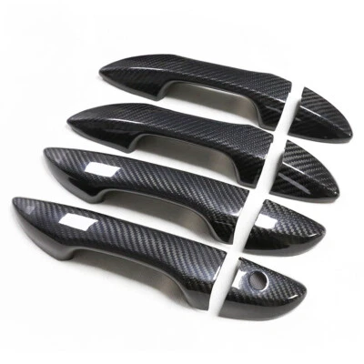 8X Real DRY Carbon Fiber Car Door Handle Cover Trim For 2014-18 Toyota Corolla Foto 1 de 4
