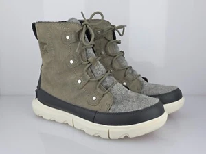 Sorel Women's Size 11 Explorer II Joan Waterproof Winter Boot Green/Black/White - Picture 1 of 15