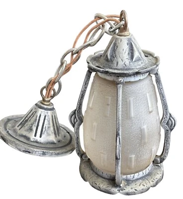 Lámpara colgante de techo antigua castillo Art Deco Foto 1 de 4