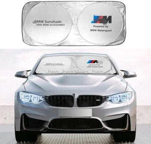 For BMW M Car Front Rear Windshield Sun Shade Shield Cover Visor Block Foldable - Picture 1 of 7