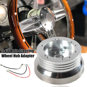 5&6 Hole Steering Wheel Polished Hub Adapter Aluminium Alloy Accessories Silver
