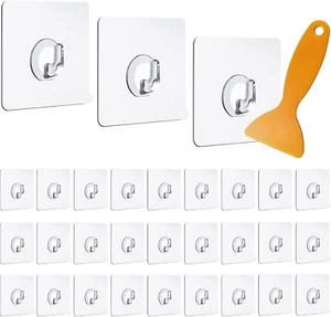 30 Selbstklebende Haken Transparent Kein Bohren 10 kg - Bild 1 von 7