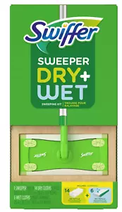 Swiffer Dry and Wet Sweeper Kit 2-in-1 Sweeping/Mopping Deep Ridges and Grooves - Picture 1 of 1