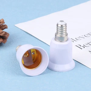 2Pcs E14 To E27 Adapter Conversion Socket Fireproof Plastic Converter Socket WIV - Picture 1 of 12