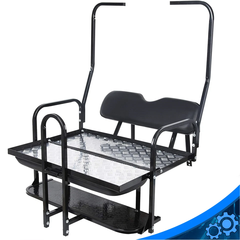 For 1982-2000.5 Club Car DS Golf Cart Flip Folding Rear Back Seat Kit+Grab Bar - Image 1 of 4