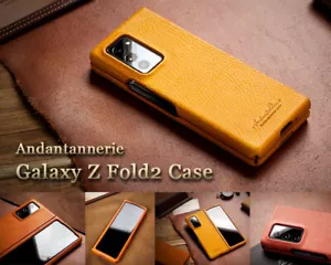 Samsung Galaxy Z FOLD2 Handmade Genuine Leather Cover Case Andantannerie Korea - Picture 1 of 12
