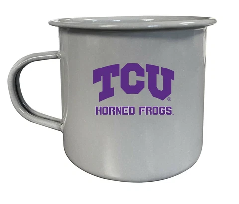 Texas Christian TCU Horned Frogs Enameled Tin Camper Coffee Mugs Cover