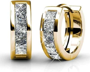 Aretes 18K Brincos Femeninos Pendientes Joyeria Fina de Moda De Oro Para Mujer - Imagen 1 de 8