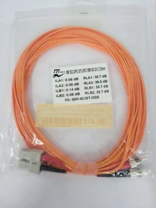 Câble patch multimode duplex fibre orange 8M ST vers SC MM 50/125 - Photo 1/4