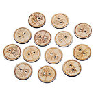 Pack 50 2 Holes Wooden Natural Tree Printed Wooden Buttons