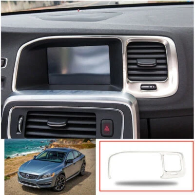 Para Volvo S60 V60 12-2020 console central de aço inoxidável acabamento do painel de navegação - Imagem 1 de 4