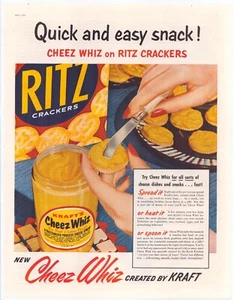 Print Ad Ritz Cheez Whiz Kraft 1954 Full Page Large Magazine 13.5"x10.5" - Picture 1 of 1