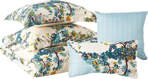 Casablanca 5-teiliges Baumwoll-Bettwäscheset mit Blumenmuster, Queen-Size-Bett - Bild 1 von 5