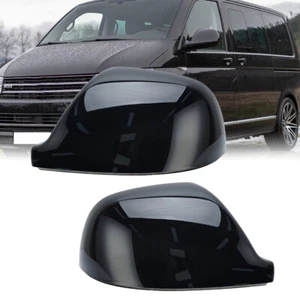 1Pair Door Mirror Cover Caps For VW T5 T6 TRANSPORTER 2010-2020 Left+Right Side - Picture 1 of 12