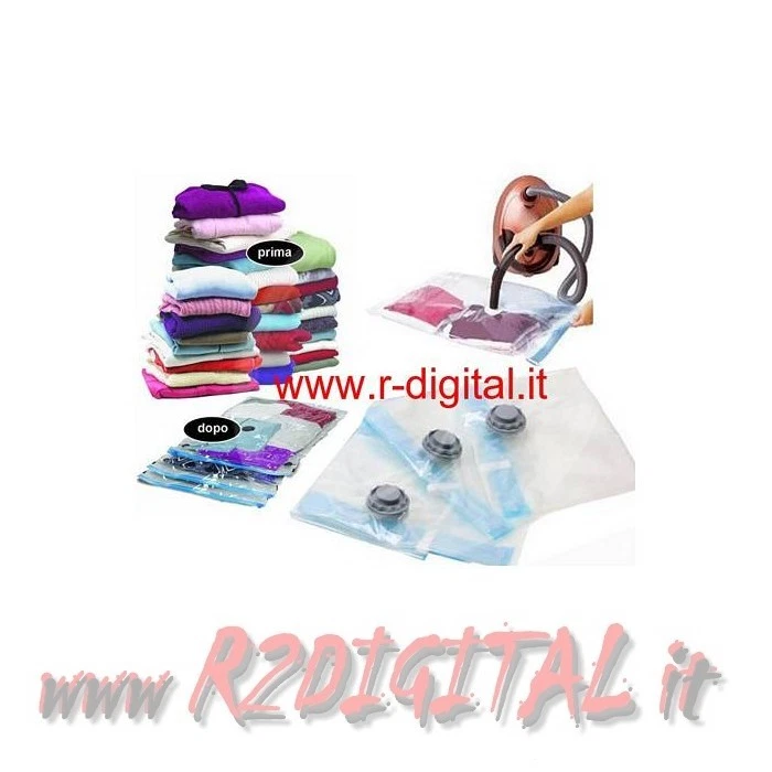 R2DIGITAL KIT 3 SACCHETTI SOTTOVUOTO + GONFIETTO OMAGGIO BUSTA SALVASPAZIO ASPIRAPOLVERE