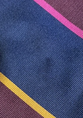 Windsor Striped Pattern Men's Necktie 100% Silk Multicolor Navy Burgundy Pink - Image 1 of 3