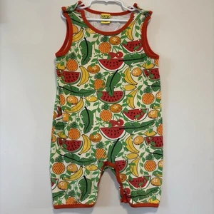 DUNS Sweden Shortie Dungarees Romper Tropical Fruit Print Kid 122 cm/6-7 - Picture 1 of 8