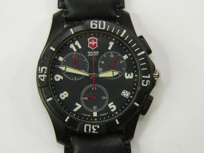 SWISS ARMY CHRONOGRAPH QUARTZ MENS DIVER WATCH - ROTATING BEZEL NEW BATTERY RUNS - Image 1 of 4