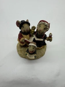 Figura de Navidad vintage Artmark miniatura mouse carolers 1993 adorno resina - Imagen 1 de 6