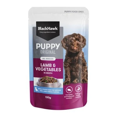 Black Hawk Puppy Lamb And Vegetables Wet Food Pouches 10x130g - image 1 of 4