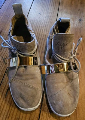 Giuseppe Zanotti Hayden Beige Suede Sneakers Shoes Size 39 Made In ITALY - Image 1 of 4