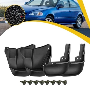 New 4Pc Fit Civic Honda 96-00 Flaps Mud Splash Guards Mudguard & Front Rear - Picture 1 of 11