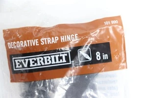 Everbilt 8 in. Black Heavy Duty Decorative Strap Hinge - Picture 1 of 3