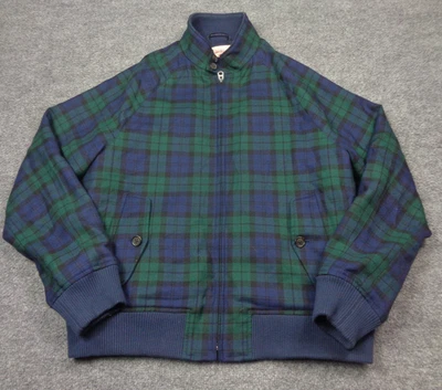 Brooks Brothers Chaqueta de Bombardero de Vellón Rojo para Hombres M Cuadros Verde Reloj Negro Foto 1 de 4