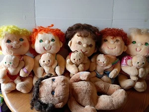Hugga Bündel Set 6 Puppen mit Babys Vintage 1985 Bubbles Tweaker Patooty - Bild 1 von 14