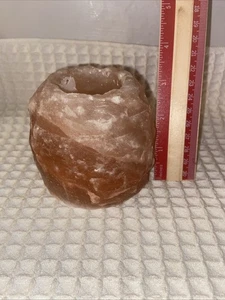 Candelabro votivo de cristal de sal del Himalaya 100 % rosa - 3 1/2” de alto X 3 1/2” de diámetro - Imagen 1 de 2