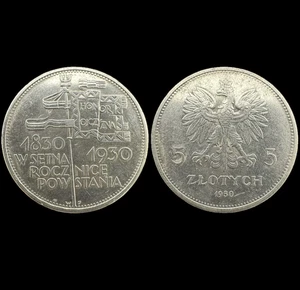 Silbermünze Polen 5 Zlotych 1830- 1930 100 Jahre Polnische Revolution RAR! VZ+ - Bild 1 von 11