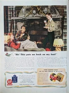 1942 A&P Tee Print Ad, A&P Food Stores. Familienhütte  - Bild 1 von 1