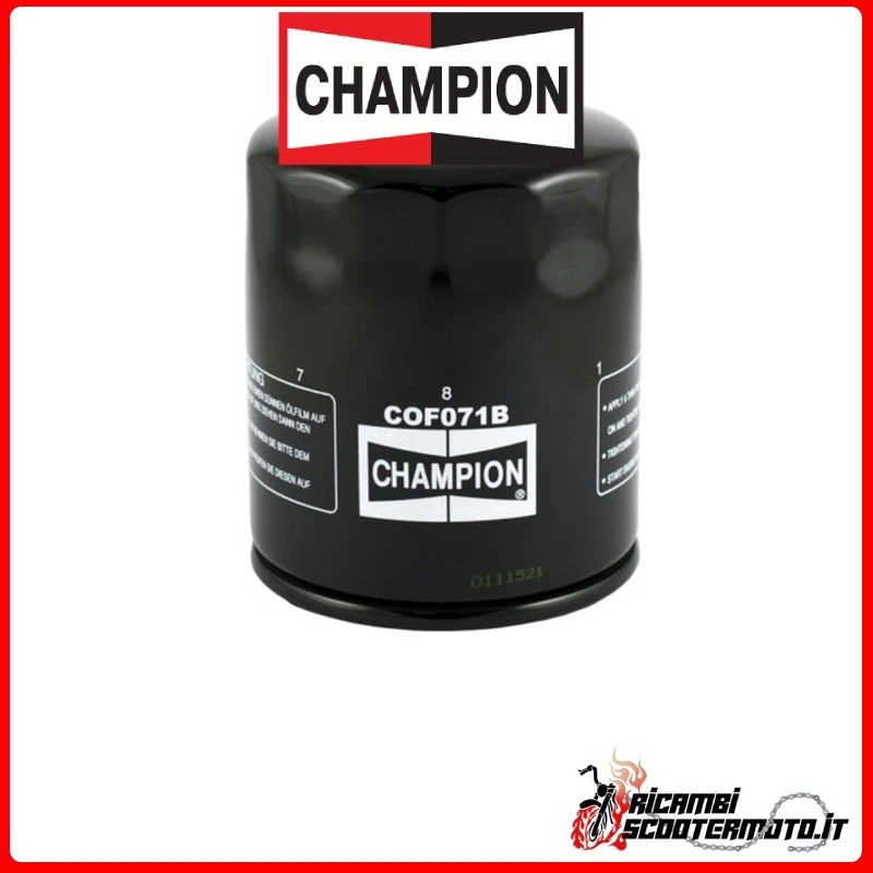 Champion-Ölfilter COF071B HARLEY DAVIDSON FLHX 1584 STREET GLIDE ABS 2008-2009 1 - Image 1 of 1