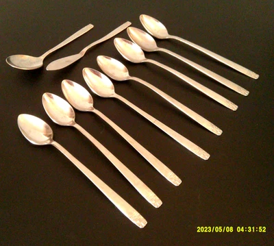 Cuchillo cuchara de azúcar Wm Rogers Oneida acero inoxidable Azteca Encore té helado maestro mantequilla Foto 1 de 2